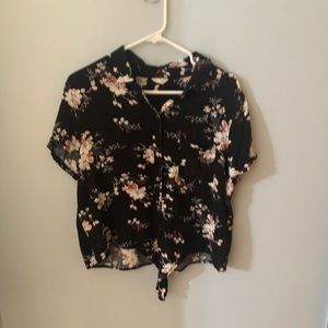 Floral button top
